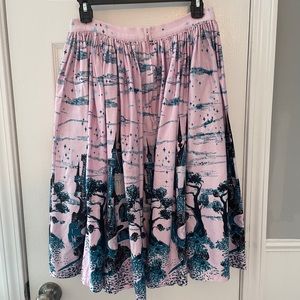 Pinup Girl Clothing Pink Castle Skirt